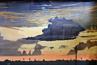 JOHANN BADENHORST, WAITING
2017, OIL ON BOARD AND ENAMEL ON GLASS