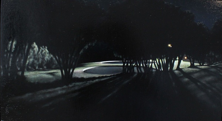 GINA HEYER, NIGHT POOL I
2017, OIL ON BOARD