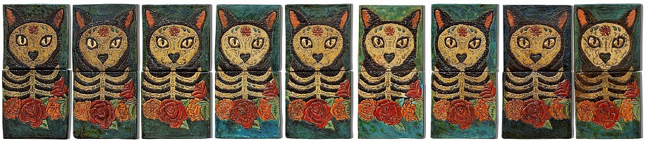 LUCINDA MUDGE, NINE CATS, NINE LIVES
2017, CERAMIC