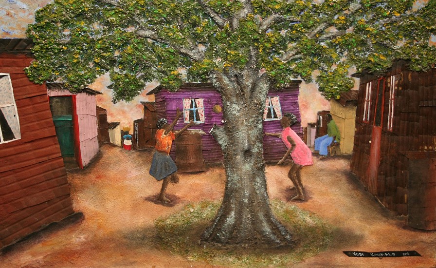 VUSI KHUMALO, SUKAZI INFORMAL SETTLEMENT
MIXED MEDIA ON BOARD