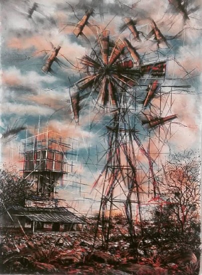 JAN TSHIKHUTHULA, THE MOVERS II
PASTEL ON PAPER