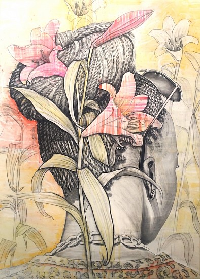 GARY STEPHENS, BRAID BUN WITH SUNGLASSES AND LEOPARD SWEATER
2018, CHALK PASTEL AND CHARCOAL ON PAPER