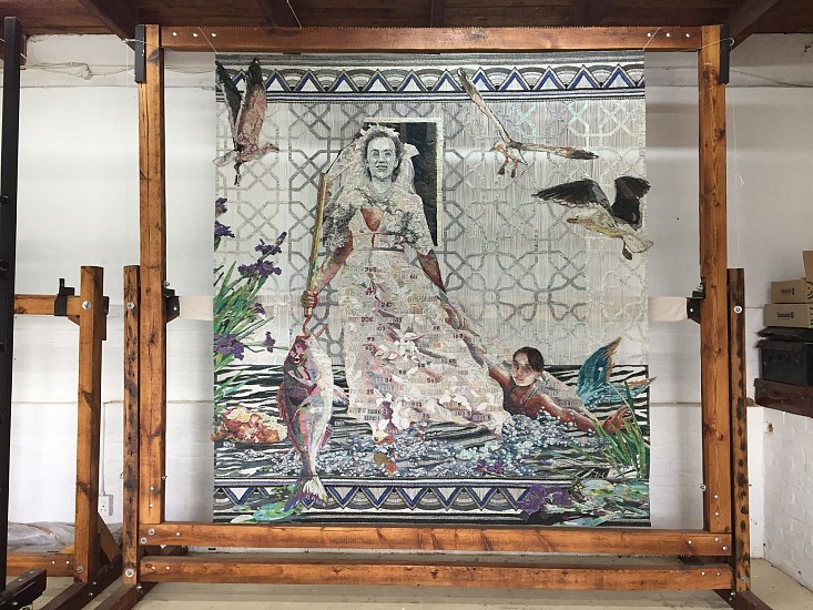 TAMLIN BLAKE, JOE'S SIRENS
2020, NEWSPAPER TAPESTRY