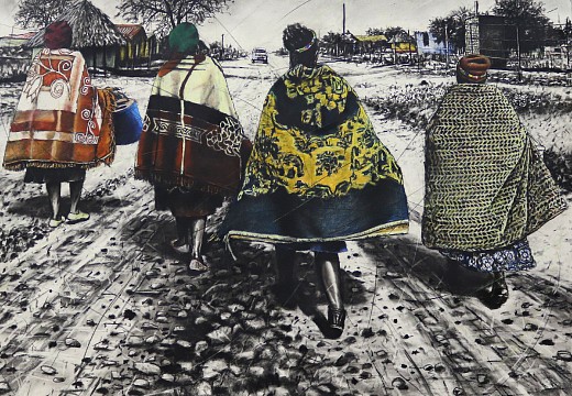 phillemon hlungwani you dont know what is in my heart i a wu xi tivi le xi nga mbilwini ya mina i 140 x 170cm charcoal and pastel on paper
