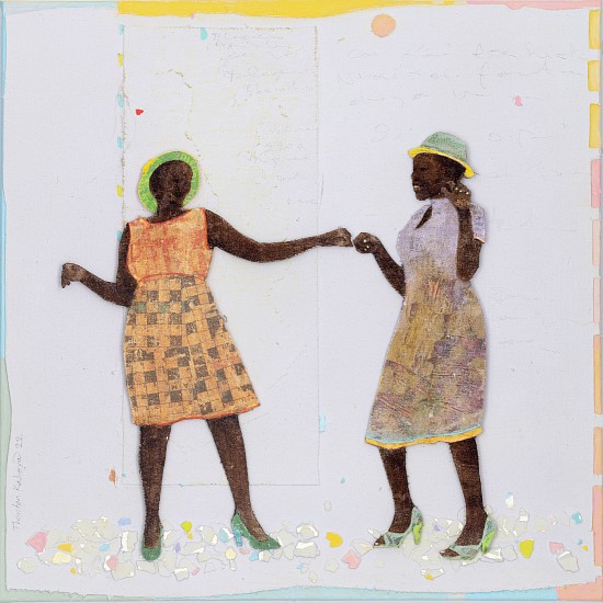 THONTON KABEYA, MOZIKI STREET SERIES XX
2022, SCULPTED CANVAS, ACRYLIC, WALNUT POWDER AND NEWSPAPER INK TRANSFER