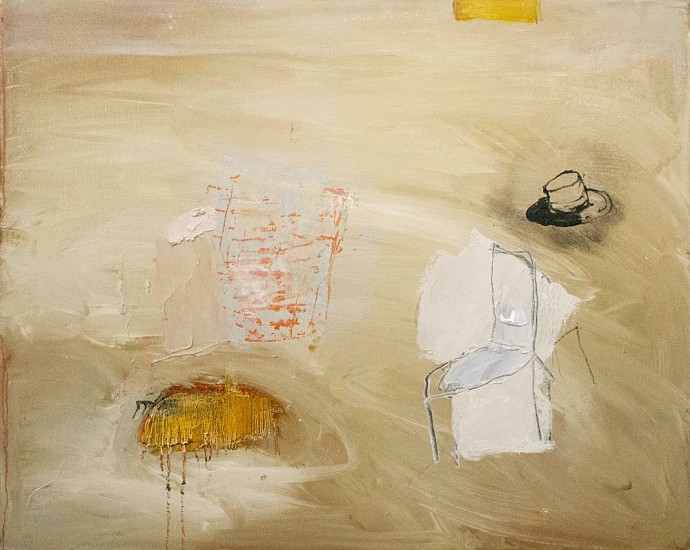 LORIENNE LOTZ, WHEREVER I LAY MY HAT
OIL & CHARCOAL ON CANVAS