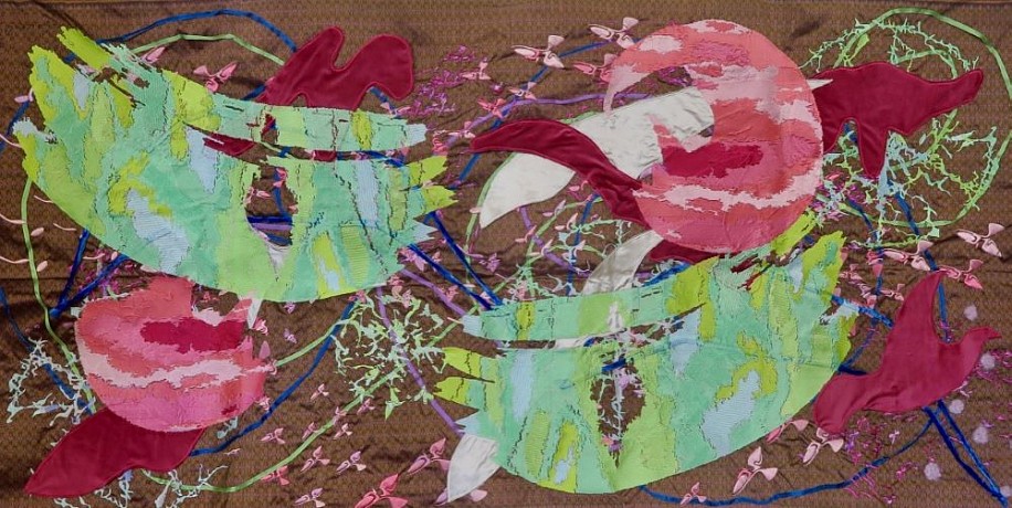 ARABELLA CACCIA, THE FIRST DAY
EMBROIDERY ON SILK IKAT