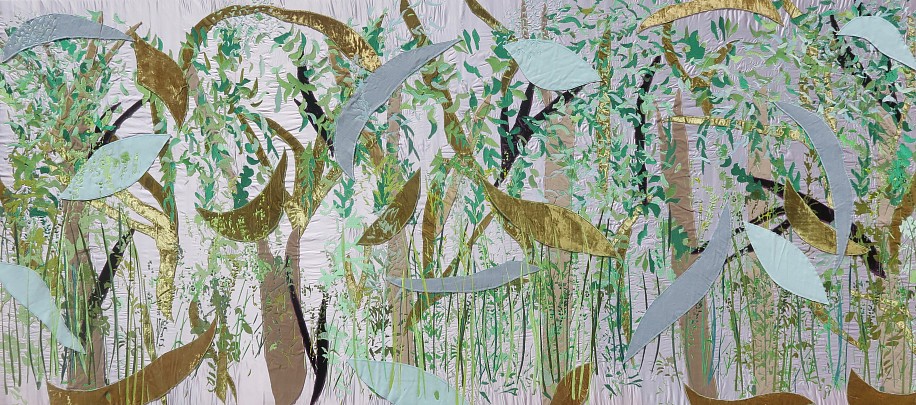 ARABELLA CACCIA, FALLING LEAVES (SUMMER), HWANGE, ZIMBABWE
2023, APPLIQUÃ‰ & EMBROIDERY ON SILK