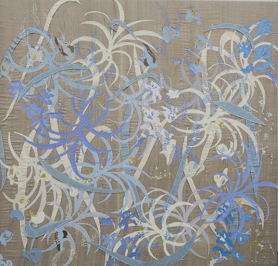 ARABELLA CACCIA, SUMMER FLORA (BLUE), ZIMBABWE
2023, EMBROIDERY ON HAND WOVEN SILK