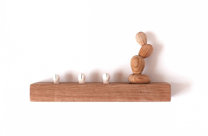 BARBARA WILDENBOER, MNEMONICS FOR TREES X
2025, CEDAR, OAK, PORCELAIN & THREAD