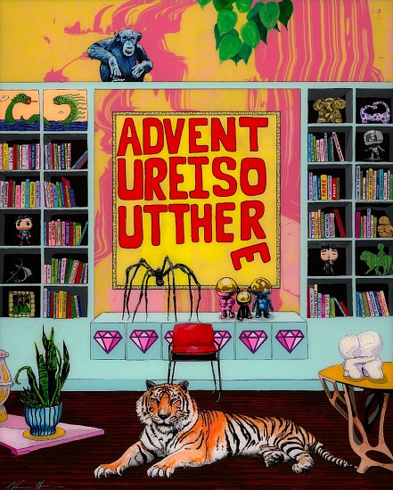 NORMAN O'FLYNN, ADVENTURE IS OUT THERE
ACRYLIC ON ACRYLIC GLASS