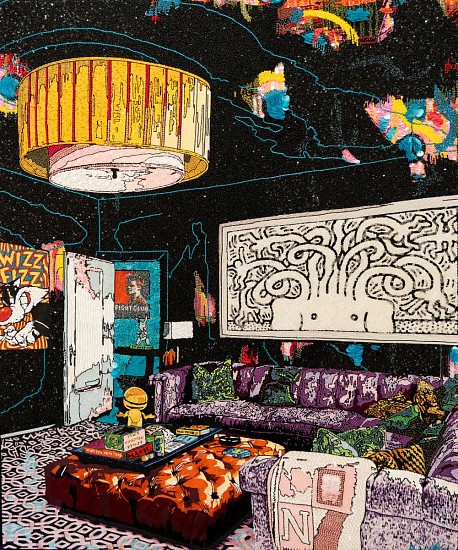NORMAN O'FLYNN, INTERIOR WITH HARING
EMBROIDERY