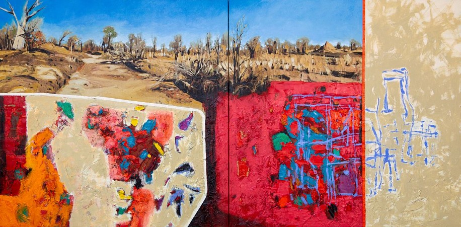 JACO ROUX, DRY RIVER BED WITH ANTHILL - KNP (DIPTYCH)
OIL ON CANVAS