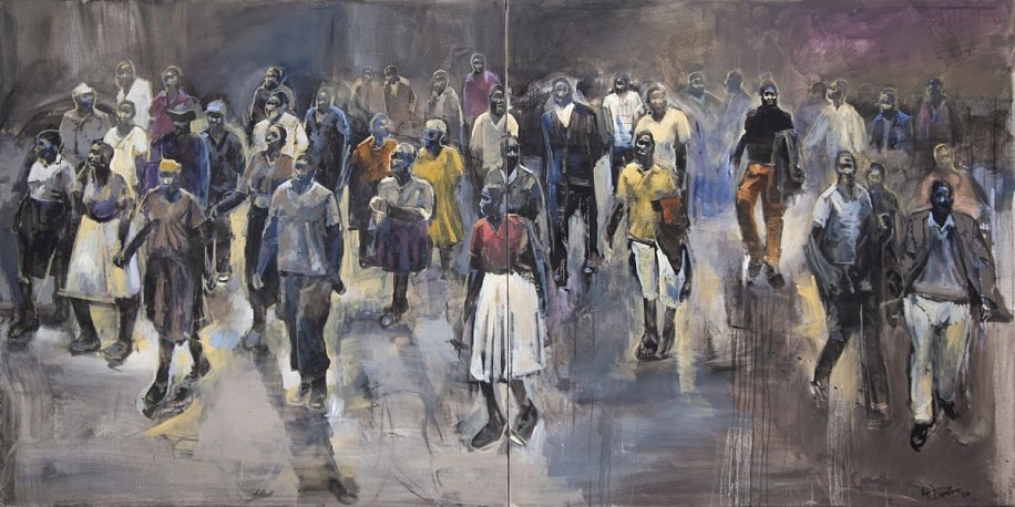 RICKY DYALOYI, MOVING FORWARD WITH THE AIM (DIPTYCH)
MIXED MEDIA ON CANVAS