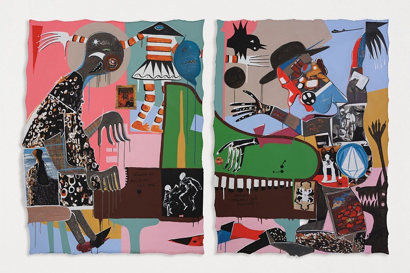 BLESSING NGOBENI
2025, MIXED MEDIA AND COLLAGE ON CANVAS