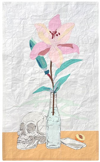 MICHAEL MACGARRY, VANITAS I
RECLAIMED PACKAGING PAPER, COTTON, ARCHIVAL TAPE, CONTÉ CRAYON