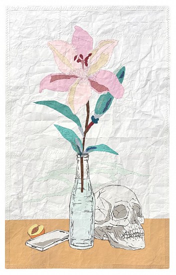 MICHAEL MACGARRY, VANITAS II
RECLAIMED PACKAGING PAPER, COTTON, ARCHIVAL TAPE, CONTÉ CRAYON