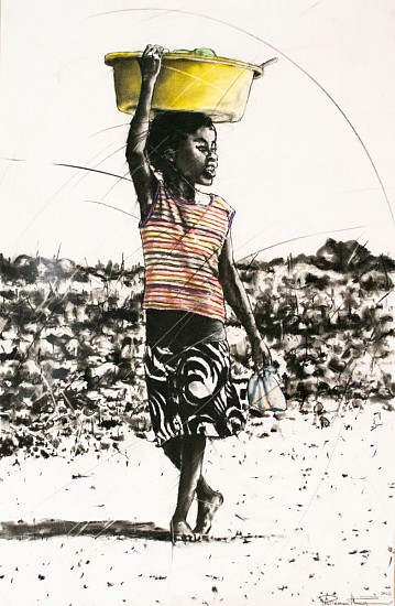 PHILLEMON HLUNGWANI, KUXA
CHARCOAL AND CHALK PASTEL ON PAPER