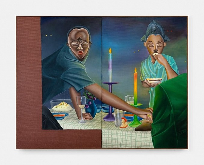 TUSEVO LANDU, A STILLNESS, SEASONED WITH HOPE
2025, OIL AND ACRYLIC ON SHADE CLOTH